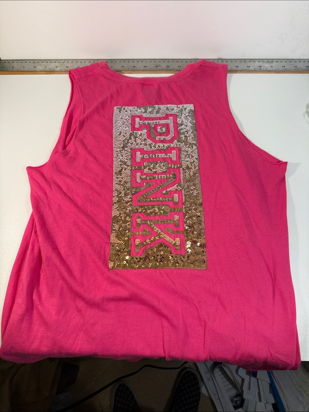 PINK Sequin Logo Tank Top - Hot Pink - Victoria Secret